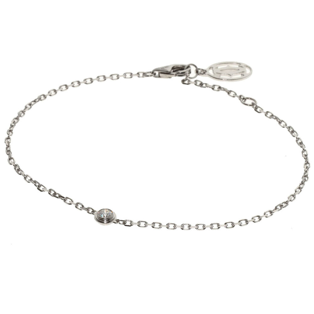 CARTIER 18k Silver Diamond Charm Bracelet